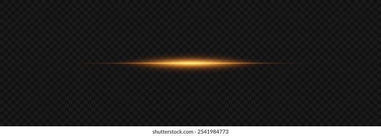 Iluminação de faixa horizontal, luz de linha, efeito flash de luz. Em um fundo transparente.