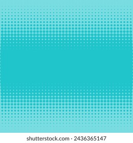 Horizontal stripe, halftone dot blue pattern. An arrangement of circular shapes.