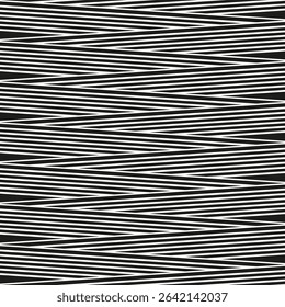 Horizontal stripe shape. Wavy line figure. Vector monochrome pattern. Optical distortion form.