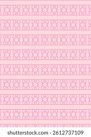 Horizontal Striped Geometric Pattern in Pastel Pink Palette