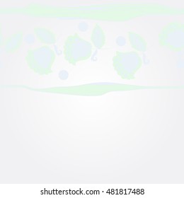   horizontal striped pattern of  stylized  branches. Hand drawn.