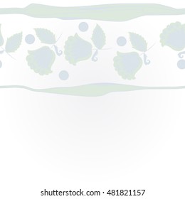   horizontal striped pattern of  stylized  branches. Hand drawn.