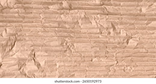 Horizontales texturas arrugadas a rayas en beige, marrón y crema. Superficie orgánica granulada con sensación ecológica, manchas de suciedad, líneas de acuarela, papel doblado o cartón. Vector