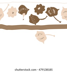 Horizontal striped  seamless  pattern with pumpkins . Hand drawn.