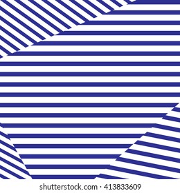 Horizontal striped vector background. Blue strips on white marine background. Sea or ocean concept. Simple minimal linear design.