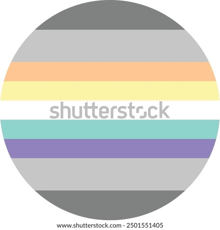 horizontal stripes color of demifaun flag in circle shape vector illustration.