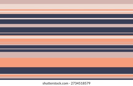 Horizontal stripes in muted peach, gray, and navy create a calming, minimalist background.