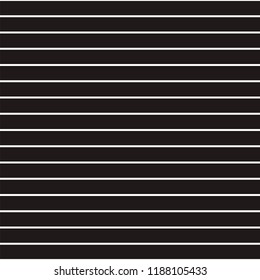 Horizontal stripes pattern. Seamless pattern of black and white colors of small repetitive strips. Linear monochrome geometric texture. Simple modern abstract background. Vector illustration.