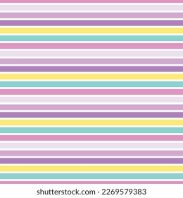 Horizontal Stripes Seamless Pattern - Colorful and bright striped repeating pattern design