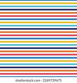 Horizontal Stripes Seamless Pattern - Colorful and bright striped repeating pattern design