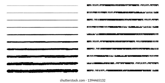 Horizontal Stripes. Vector isolated grunge lines