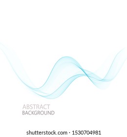 
Horizontal stylish blue wave on a white background. Design element