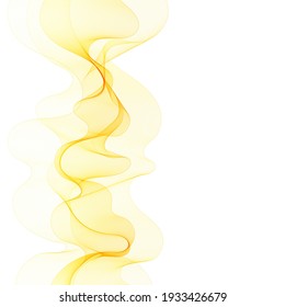Horizontal stylish yellow wave on a white background. Design element