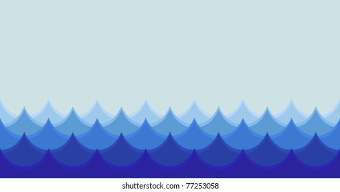 horizontal stylized seamless wave illustration