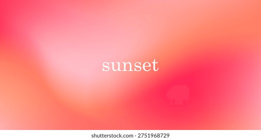 Horizontal sunset liquid gradient background with a warm orange and crimson fluid mesh blend