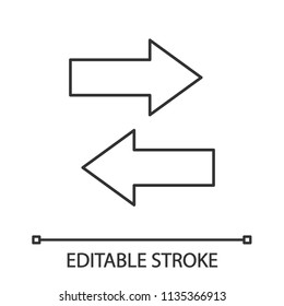 Horizontal swap linear icon. Thin line illustration. Exchange arrows. Horizontal flip. Contour symbol. Vector isolated outline drawing. Editable stroke