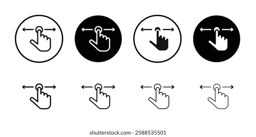 Horizontal swipe Flick Icon line art vector