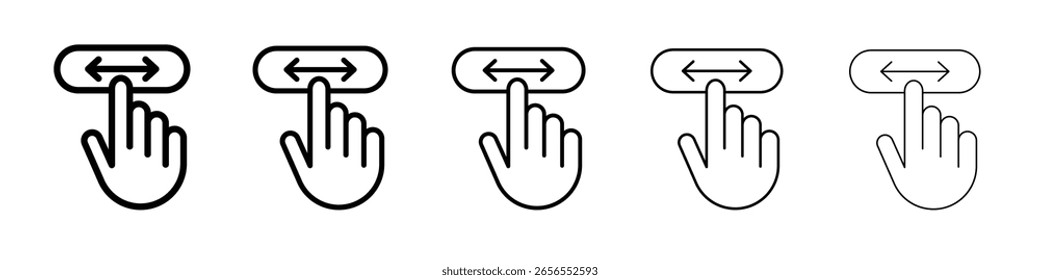 Horizontal swipe Flick Icon simple illustration logo art