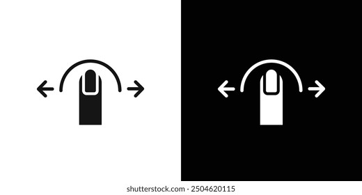 Horizontal swipe Flick Icon Symbol mark in filled style