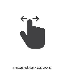 Horizontal swipe gesture vector icon. filled flat sign for mobile concept and web design. Right and Left swipe glyph icon. Symbol, logo illustration. Vector graphics