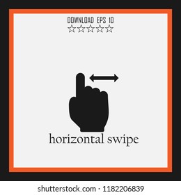 horizontal swipe sketch vector icon