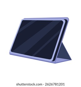 Horizontal tablet pc pad computer isolated on white background. Flat vector illustration.