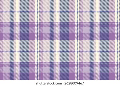 Vetor de tecido de tartan horizontal, verificação de padrão de borda. Use textura fundo sem emenda têxtil em cornsilk e paleta de cores roxas.