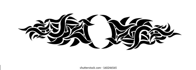 horizontal tattoo tribal