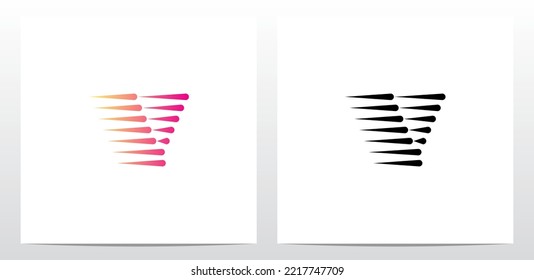 Horizontal Teardrop Shapes Letter Logo Design V