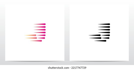 Horizontal Teardrop Shapes Letter Logo Design J