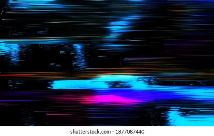 Horizontal television distortion. Image of a damaged video signal of a broken VHS player. Abstract background pixel glitch texture. Vector illustration.
