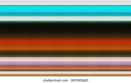Horizontal television interference. Colored digital noise. Abstract background pixel glitch texture. Vector illustration.