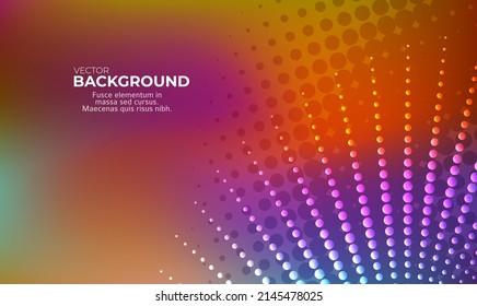 Horizontal template background with light gradient halftone lines, dots and circle for glowing-theme poster, digital business banner, official invitation, data hd page cover and brochure. EPS10 vector