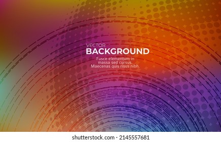 Horizontal template background with light gradient halftone lines, dots and circle for glowing-theme poster, digital business banner, official invitation, data hd page cover and brochure. EPS10 vector