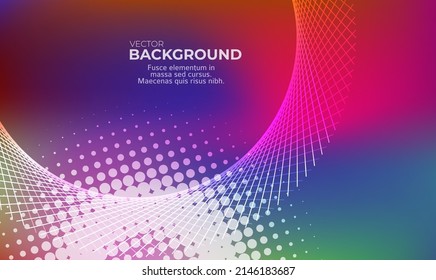 Horizontal template background with light gradient halftone lines, dots and circle for glowing-theme poster, digital business banner, official invitation, data hd page cover and brochure. EPS10 vector
