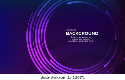 Horizontal template background with light gradient halftone lines, dots and circle for glowing-theme poster, digital business banner, official invitation, data hd page cover and brochure. EPS10 vector