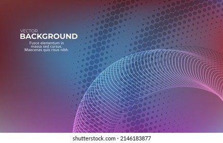 Horizontal template background with light gradient halftone lines, dots and circle for glowing-theme poster, digital business banner, official invitation, data hd page cover and brochure. EPS10 vector