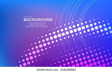 Horizontal template background with light gradient halftone lines, dots and circle for glowing-theme poster, digital business banner, official invitation, data hd page cover and brochure. EPS10 vector