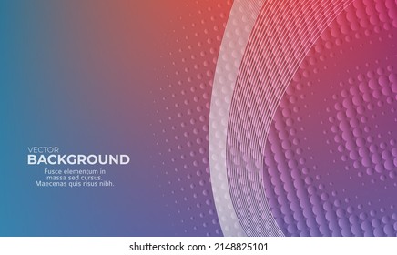 Horizontal template background with light gradient halftone lines, dots and circle for glowing-theme poster, digital business banner, official invitation, data hd page cover and brochure. EPS10 vector