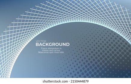 Horizontal template background with light gradient halftone lines, dots and circle for glowing-theme poster, digital business banner, official invitation, data hd page cover and brochure. EPS10 vector