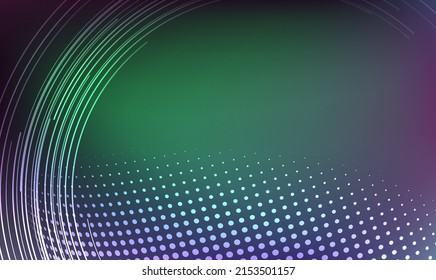 Horizontal template background with light gradient halftone lines, dots and circle for glowing-theme poster, digital business banner, official invitation, data hd page cover and brochure. EPS10 vector