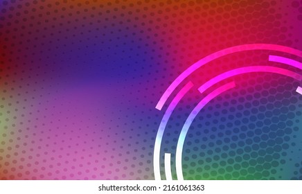 Horizontal template background with light gradient halftone lines, dots and circle for glowing-theme poster, digital business banner, official invitation, data hd page cover and brochure. EPS10 vector