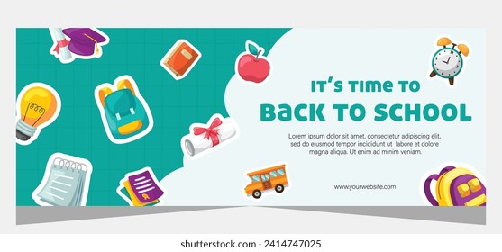 Horizontal template banner for back to school