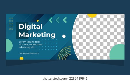 Horizontal template banner for business marketing or website banner