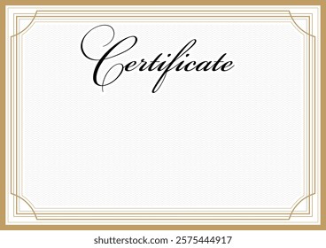 Horizontal template of Diploma or Certificate. Water mark texture. Educational document concept 297 by 210 mm in proportion with copy space. Editable clip art. Retro design style. Business awards idea