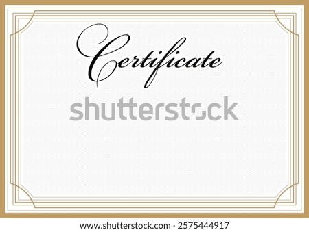 Horizontal template of Diploma or Certificate. Water mark texture. Educational document concept 297 by 210 mm in proportion with copy space. Editable clip art. Retro design style. Business awards idea