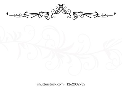 Horizontal template with floral ornament which will be useful for business card, banner, poster or invitation in vintage,  Ampire or glamourous style. 