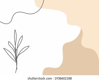 Plantilla horizontal con formas orgánicas dibujadas a mano. Esbozo, garabato. Ilustración vectorial moderna.