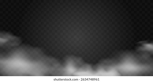 horizontal template with transparent clouds or fog, smoke background