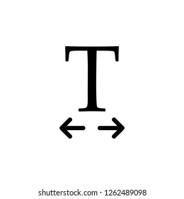 Horizontal, text icon. Simple glyph vector of text editor set icons for UI and UX, website or mobile application
